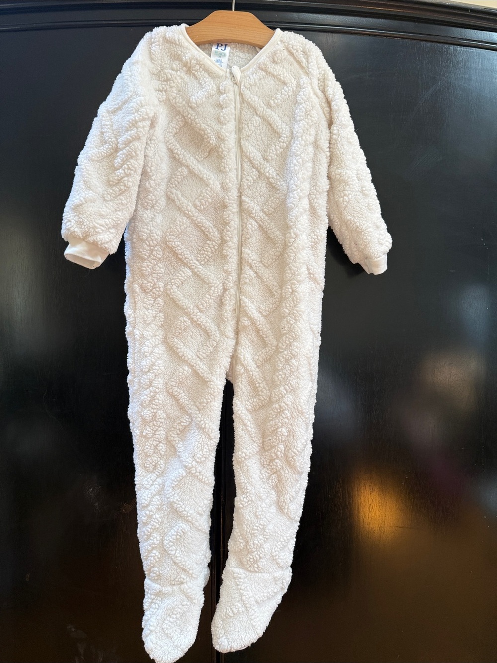Plush Cream Sherpa Footed One-Piece for Kids - Cozy All-in-One